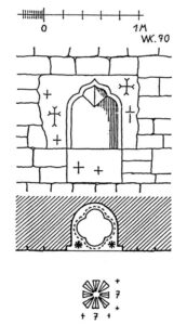 طرح 2: نمای طاقچه سنگی دیوار شمالی کلیسا