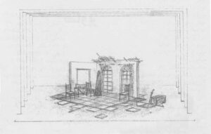 طرح صحنه روزنه آبی از آربی آوانسیان (پرده اول)