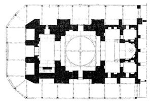 تصویر 6: پلان کلیسای حضرت مریم جلفا (تبعیت از فرم تک جناحی)