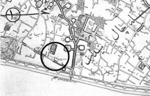 شکل 2: محله شاه عبدالعظیم،کوچه ارامنه در جانب چپ دروازه شاه عبدالعظیم