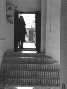 تصویر 5 :ورودی به کلیسای تادئوس و بارتوقیمئوس مقدس اختلاف سطح کوچه مجاور کلیسا نسبت به حیاط آن قابل توجه است.