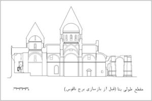 مقطع طولی قره کلیسا (قبل از بازسازی برج ناقوس)