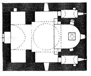 پلان تالار گنبددار با یک جفت ستون