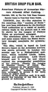 خبر منتشر شده در روزنامه نیویورک تایمز مبنی بر مورد سانسور قرار گرفتن فیلم در بریتانیا