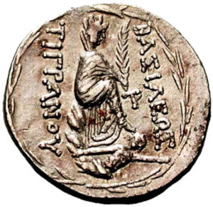 تصویر پشت سکه های تیگران دوم