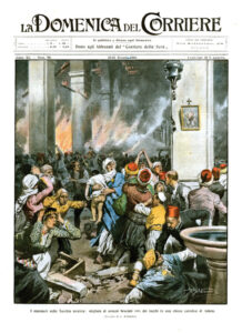 قتل عام ها در شرق ترکیه هزاران نفر از ارمنیان در کلیسای کاتولیک آدانا توسط ترک ها زنده زنده سوزانده شدند.شماره 20 - 16 - 23 مه،1909 میلان ایتالیا