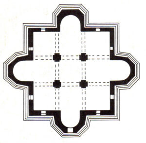 تصویر 20: نقشه کلیسای جامع اجمیادزین،ارمنستان،301 یا 303 - 481م،بدون هیچ تغییر یا اضافه در آن