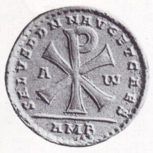 تصویر 28: سکه برنزی بیزانس (392 - 583م) و نوع نماد - صلیب به کار رفته تا سده پنجم میلادی