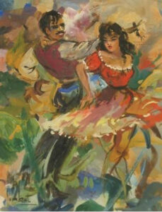 نقاشی بر روی روزنامه (سبک سمباتیسم)،گواش،18 * 24 سانتی متر،1969م