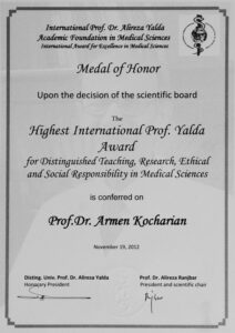 لوح یادبود بنیاد پروفسور یلدا