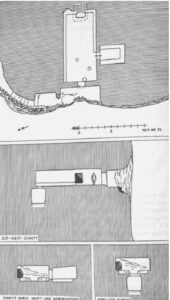 پلان و مقاطع مختلف مقبره شماره ۲ هدر