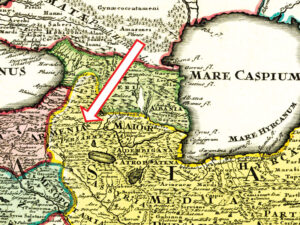 نقشه شرق تاریخی 1718م کوهلر. در این نقشه آرمنیا بین دو امپراتوری عثمانی و پارس تقسیم و در منطقه ای بین نقطه تلاقی رودهای ارس و کرتا تیکراناکرد گسترده شده است