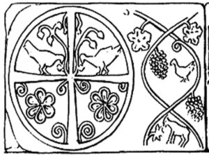 نقش صلیب قرن چهارم در آرامگاه