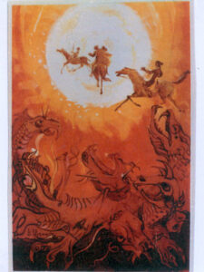 به سوی خورشید،بر اساس منظومه پروانه،که در کتاب یادنامه تومانیان به تصویر کشیده شده است