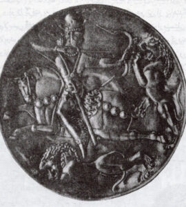 شاپور دوم در حال شکار شیر