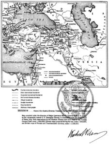 حکم داوری با امضای وودرو ویلسون و «مهر بزرگ ایالات متحدۀ آمریکا»