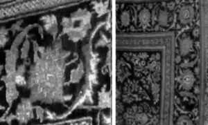 نقش ماهی درهم،حاشیۀ فرش فریدن منبع:مایرنی هواساپیان،زیراندازهای ارمنی باف ایران(تهران:تاریخ ایران،1386)،ص125