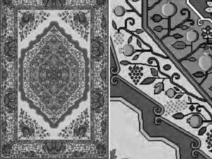 نمونۀ نقش انار و انگور در نقشۀ فرش ارمنی باف شهر کرد(سلطانی نژاد و دیگران،1393)