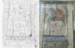 تصویر7: تصویر و طرح نقش فوقانی ضلع شرقی ستون چهارم