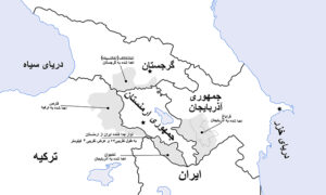 نقشۀ مربوط به چند پارگی خاک ارمنستان به دنبال اجرای عهدنامۀ قارص