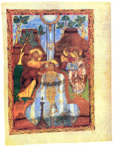 صحنۀ غسل تعمید حضرت مسیح و وجود صلیب ستون دار در تصویر(55)