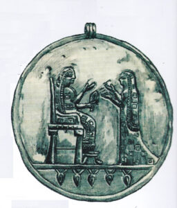 تصویر ایزدبانو(ملکه) و ندیمه اش