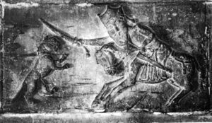 سنگ نگارۀ صحنۀ نبرد ایشخان سمبات اوربلیان