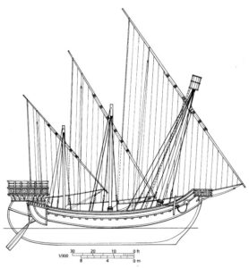 شکل کشتی تجاری جنوایی در قرن چهاردهم میلادی