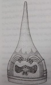 تصویر12:کلاه‌خود نوک‌دار مخروطی اورارتویی منبع: پتر کالمایر، همان، ص 146 و تصویـر 92